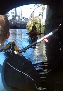 Kayaking under the South Gate Bridge