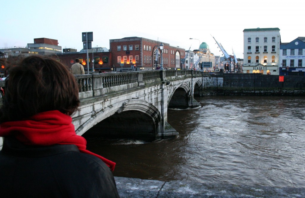 View of the North Channel at St Patrick's Bridge on the day after the river flood of November 20th, 2009, estimated toh ave been a 1 in 100 or 500 year event. Photograph: A. Beese