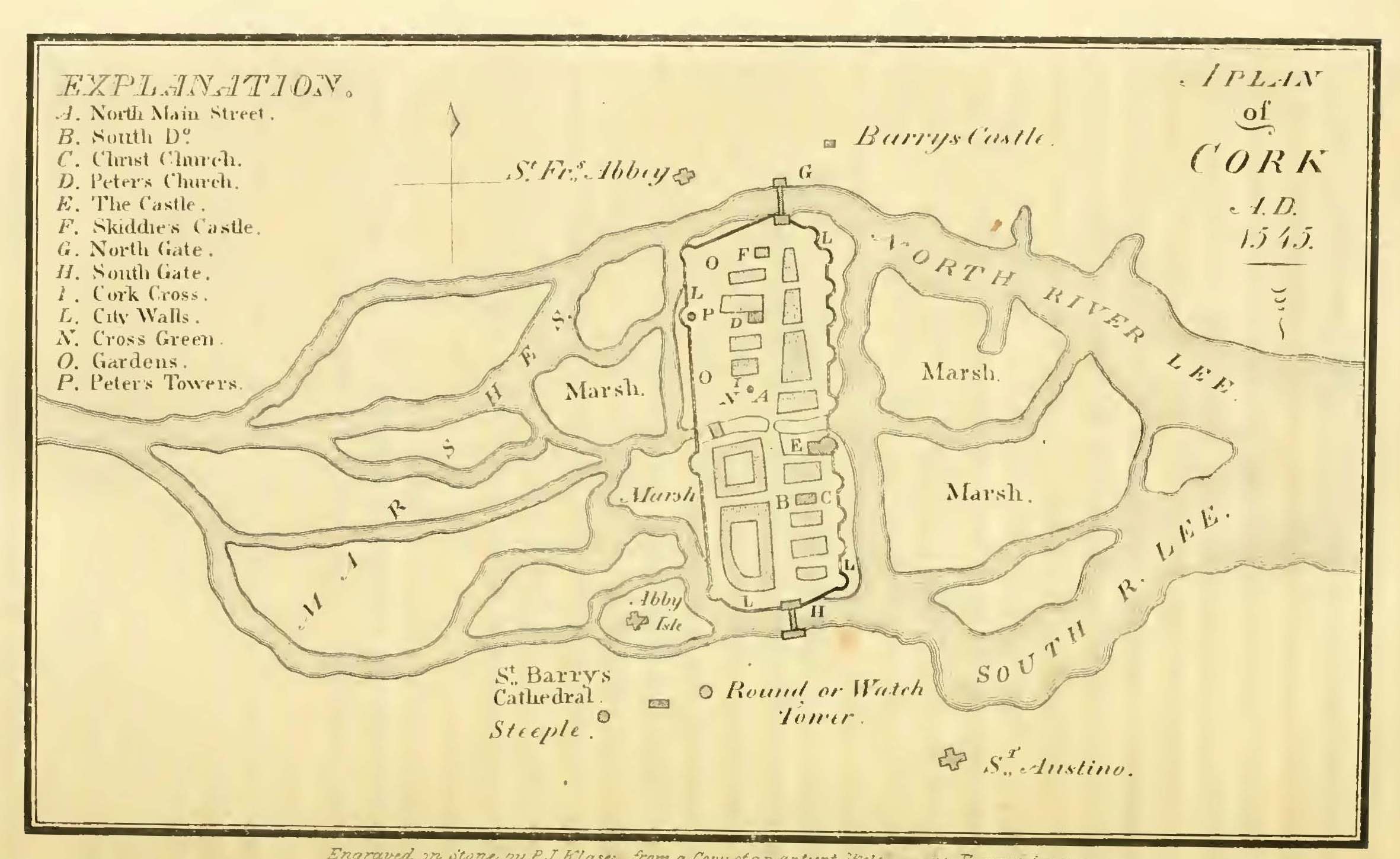 A plan of Cork 1545. (Tower of London)